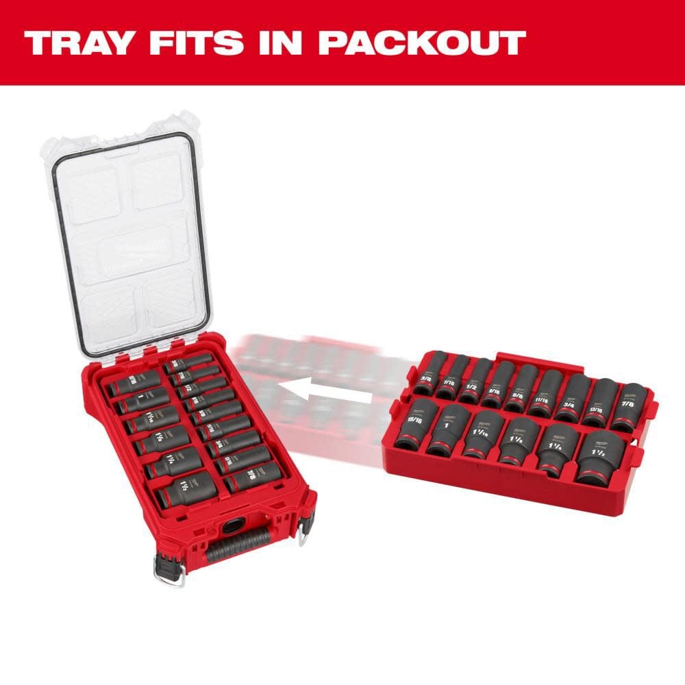 Milwaukee Shockwave Impact Duty Socket 1 2 Dr 15pc Sae Tray Set 49 66 6817 - Image 10