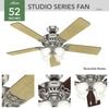 Hunter Fan Studio Series Ceiling Fan 52in Brushed Nickel Cherry, small