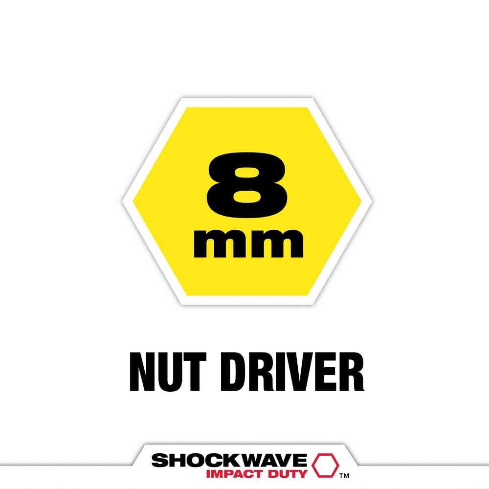 Milwaukee SHOCKWAVE Impact Duty 8MM x 2-9/16inch Magnetic Nut Driver, large image number 2