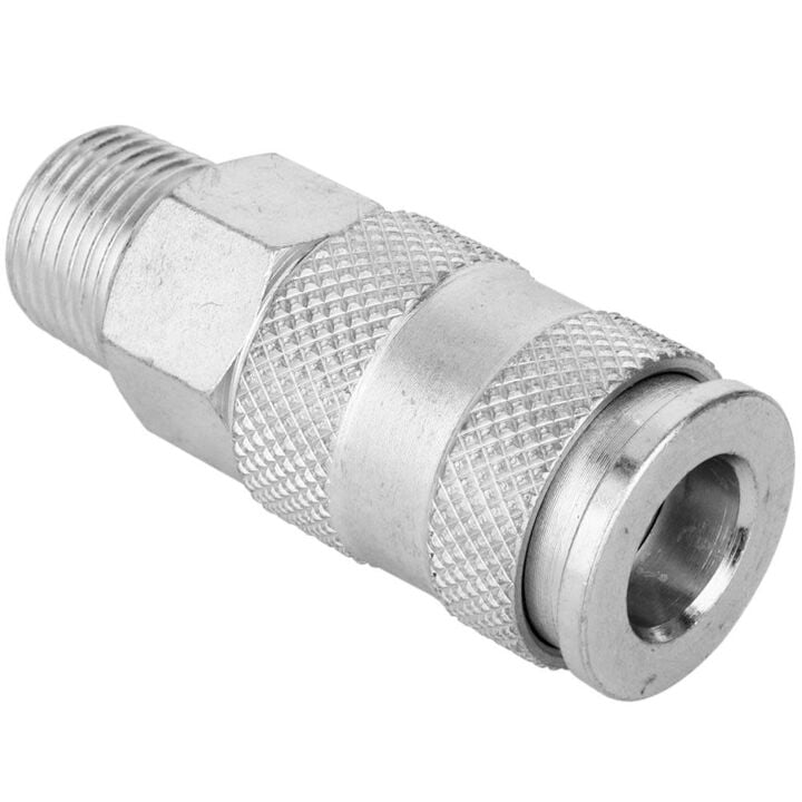 Milton 3/8in MNPT High Flow V Style Quick Connect Steel Coupler, large image number 2