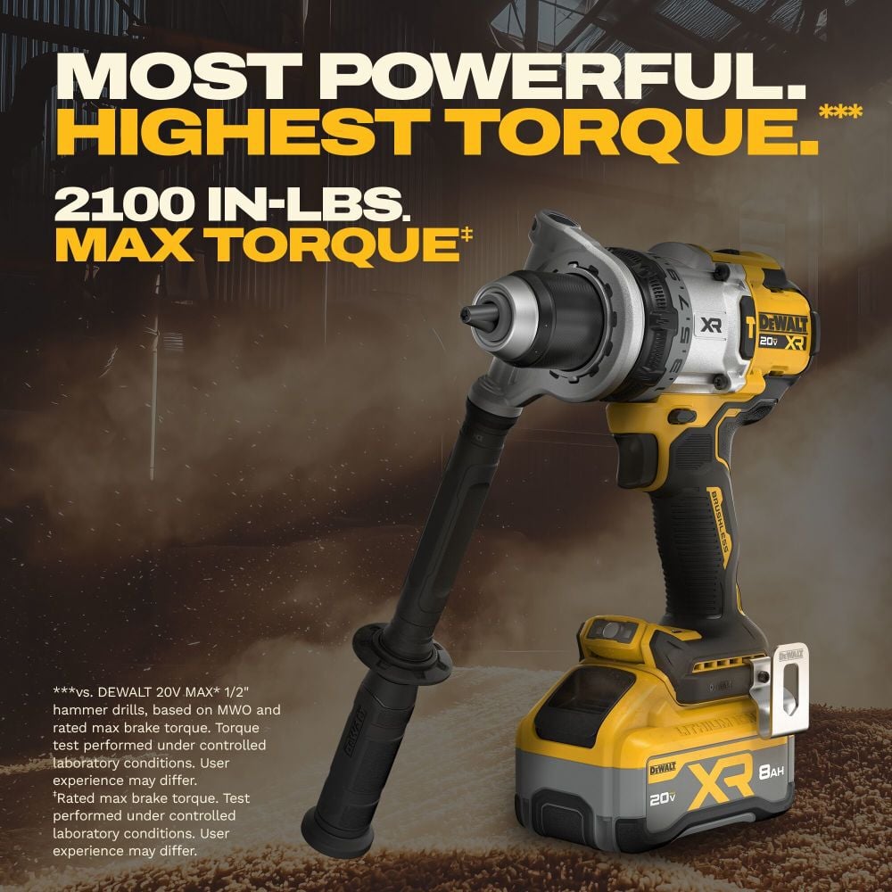 DEWALT 20V MAX XR Brushless Cordless 1/2 Inch Hammer Drill Kit, large image number 6