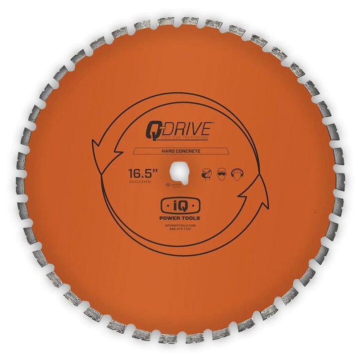 iQ Power Tools 16.5 in Q Drive Arrayed Segmented Hard Concrete Orange Blade