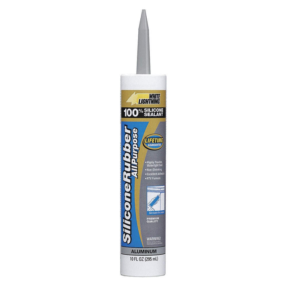 White Lightning 10 Oz Aluminum All Purpose RTV Silicone Rubber Sealant, large image number 1