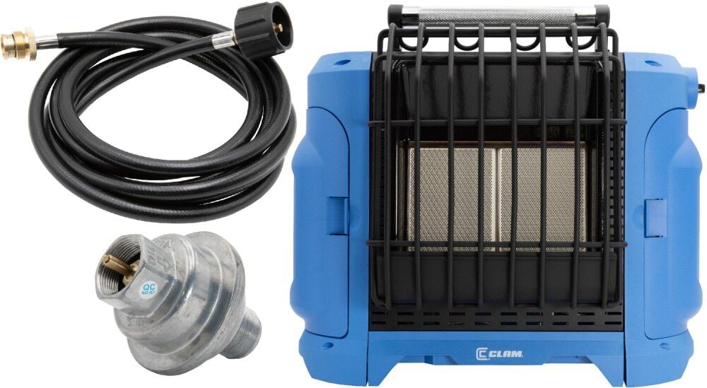 Clam Outdoors CH-16000VH 16000 Btu Propane Power Radiant Heater, 12 Foot Propane Extension Propane Hose, & Fuel Filter, large image number 1