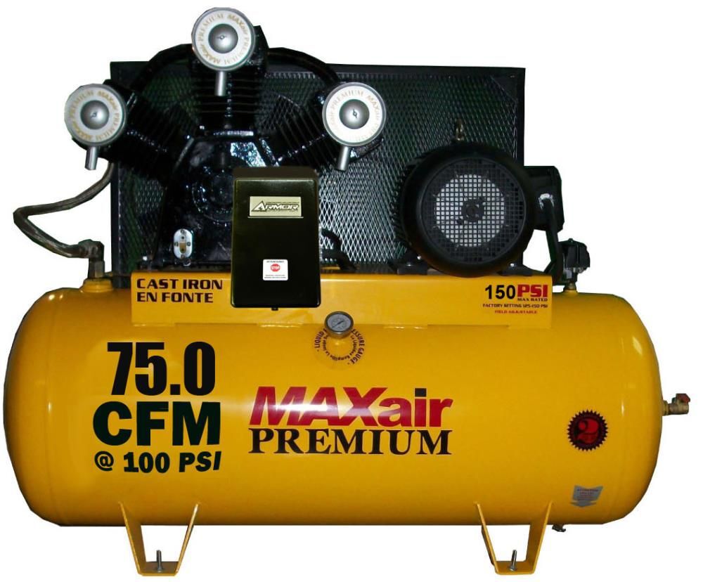 MAXair 120 Gallon 3 Phase Stationary Air Compressor, large image number 1