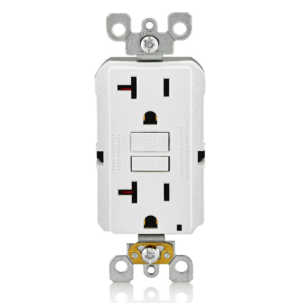 Leviton SmartlockPro GFCI Outlet 20A 125V White NEMA 5-20R, large image number 3