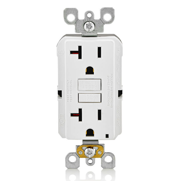 Leviton SmartlockPro GFCI Outlet 20A 125V White NEMA 5-20R, large image number 2