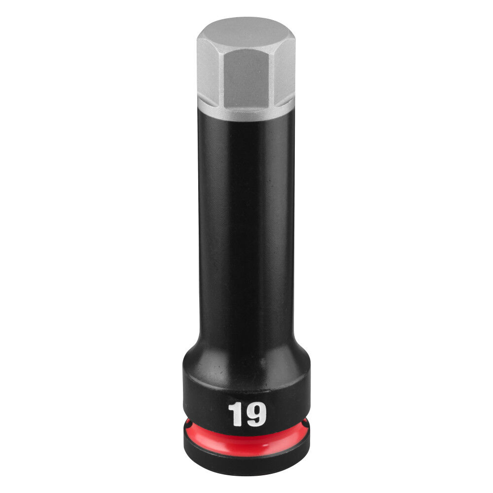 Milwaukee SHOCKWAVE Impact Duty 1/2 Inch Drive 4 Inch Hex 19mm Bit Socket - 49-66-7327