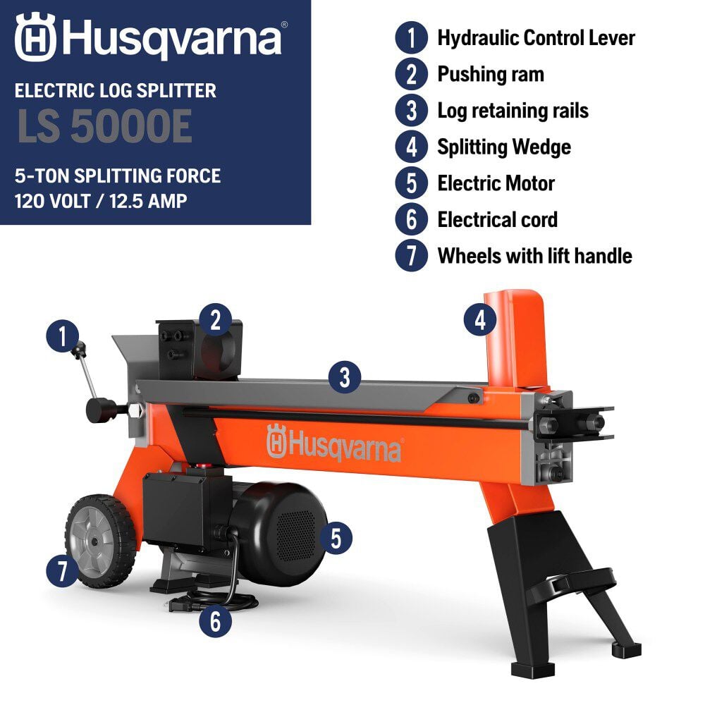 Husqvarna LS5000E 5-Ton Electric Log Splitter, large image number 2