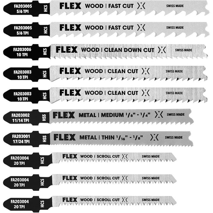 FLEX 10-Piece T-Shank Jigsaw Blade Set, large image number 0