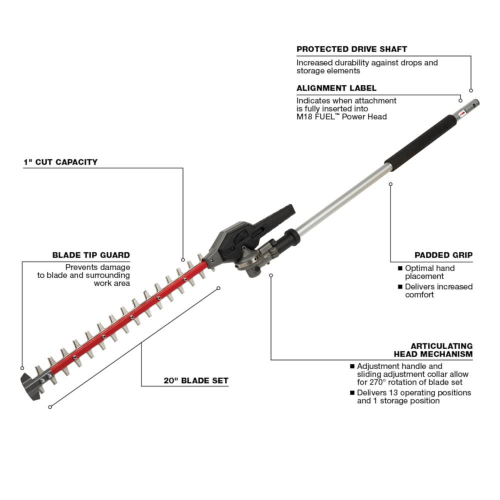 Milwaukee M18 FUEL QUIK-LOK Articulating Hedge Trimmer Milwaukee M18 FUEL QUIK-LOK Articulating Hedge Trimmer