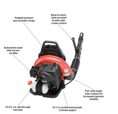 Echo Back Pack Blower Gas 63.3cc, large image number 1