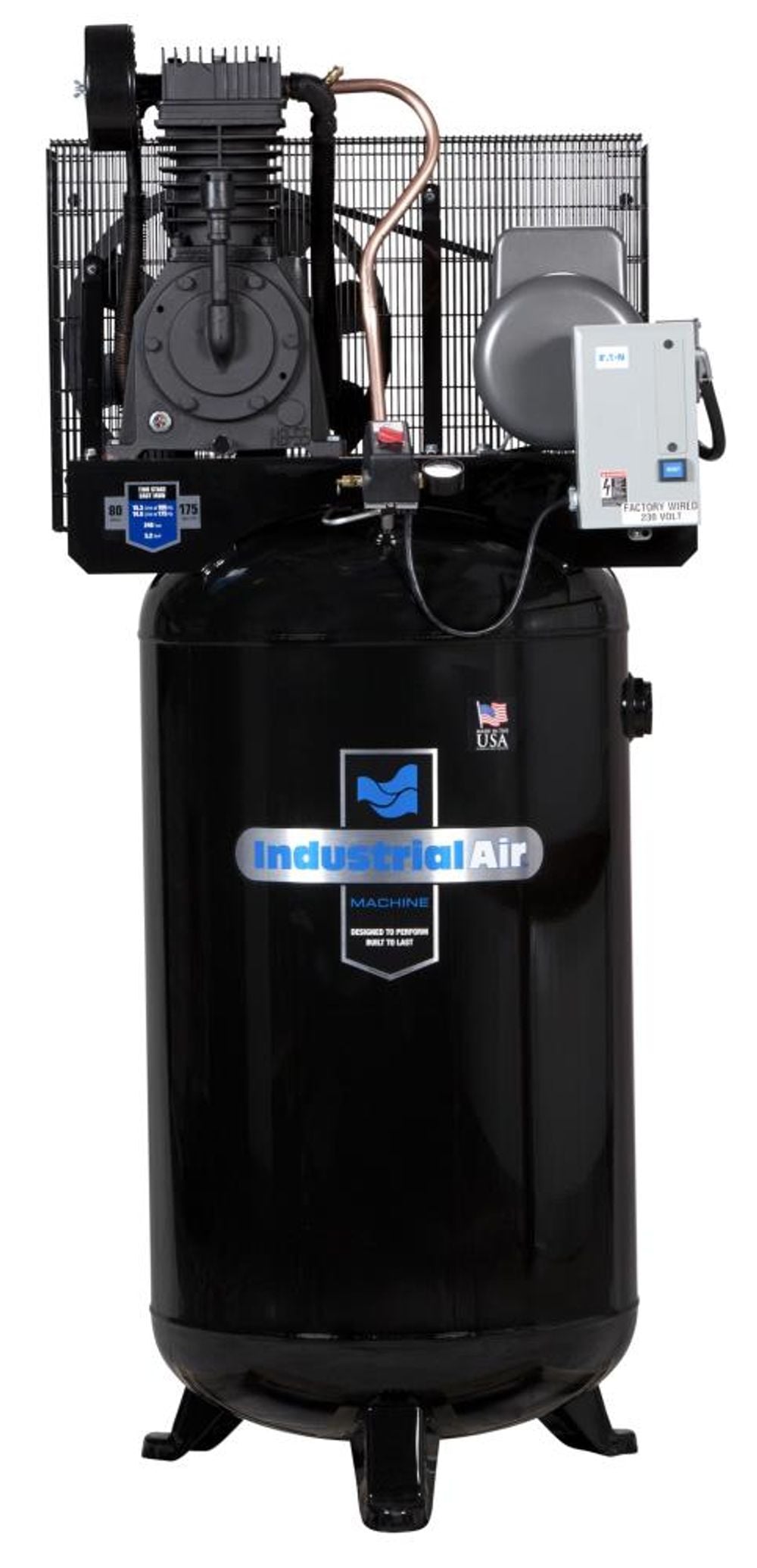 Industrial Air Compressor 5 HP 80 Gallon 2 Stage Cast Iron, large image number 1