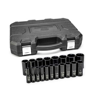 GEARWRENCH 1/2in Drive 6 Point Deep Impact Socket Set SAE 19pc