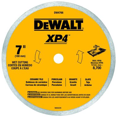 DEWALT DW XP4 7-in Premium Porcelain Tile Blade, large image number 0