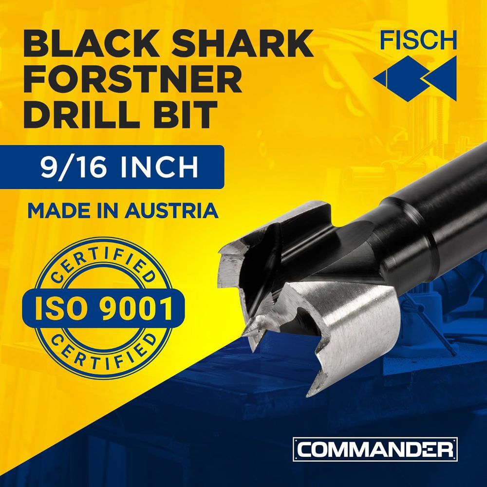 Fisch 9/16 Inch Black Shark HSS Forstner Drill Bit 12 Pieces, large image number 3