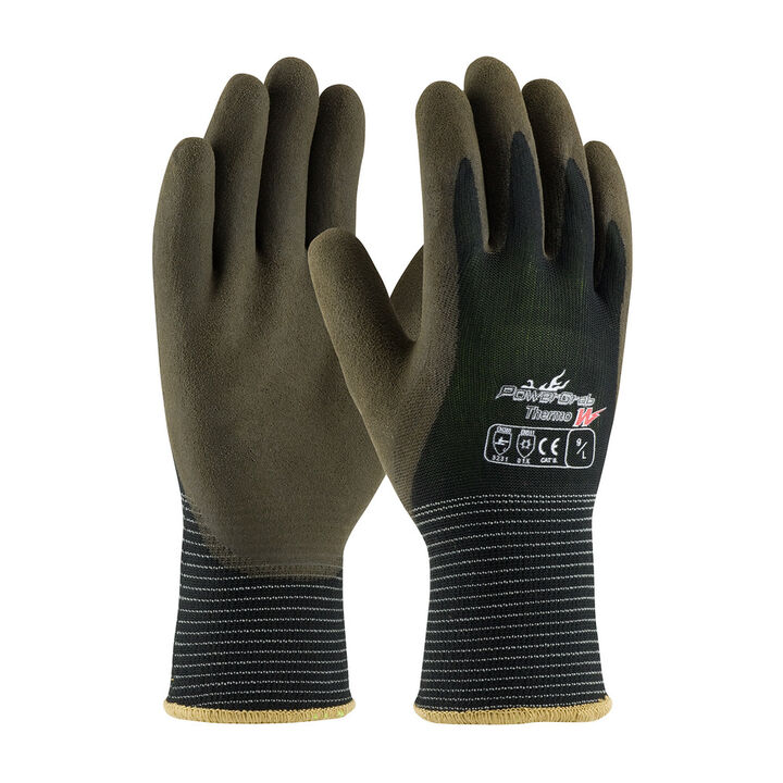 Protective Industrial Products PowerGrab Thermo W 13G Poly Shell 10G Acrylic Liner Latex MS Grip Small 12 Pairs of Gloves