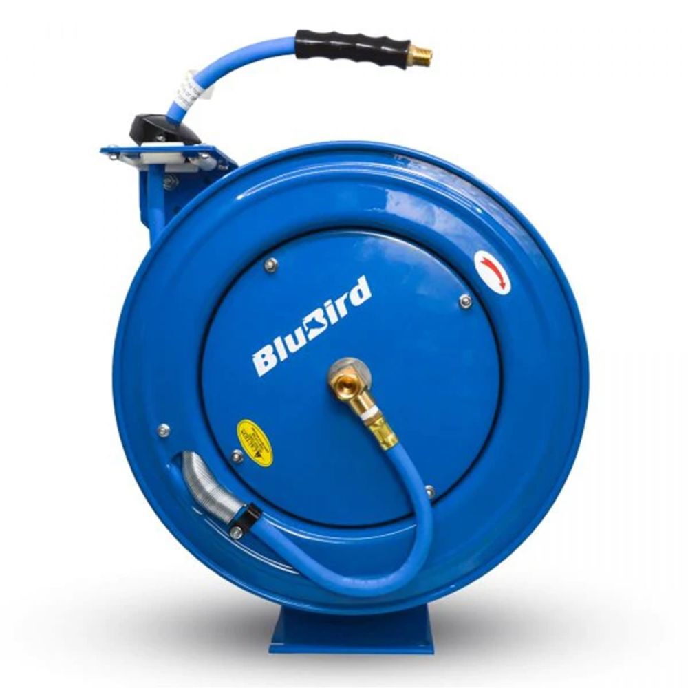 BluBird 1/2 Inch x 25 Ft. Steel HD Single Arm Air Hose Reel Assembly – BBRHD1225