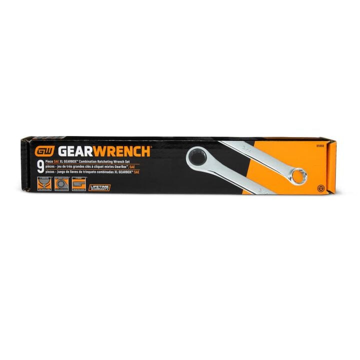 GEARWRENCH 9 Pc XL GearBox Sae Double Box Ratcheting Wrench Set, large image number 8