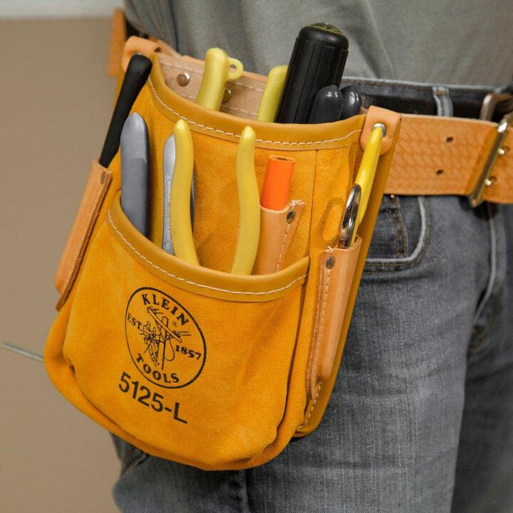 Klein Tools 5 Pocket Tool Pouch Leather, large image number 4