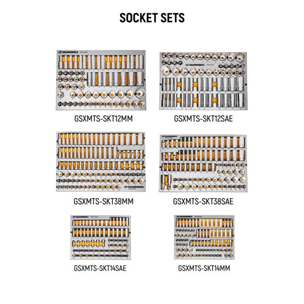 GEARWRENCH 873 Piece MEGAMOD Mechanics Tool Set in Premium Modular Foam Trays with Tool Storage, large image number 7