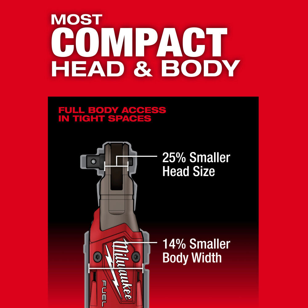 Milwaukee M12 FUEL 3/8 Inch Ratchet, Bare Tool & 2.5Ah Lithium Ion Battery Pack, large image number 9