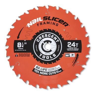 Crescent Circular Saw Blade 8 1/4in x 24 Tooth NailSlicer Framing