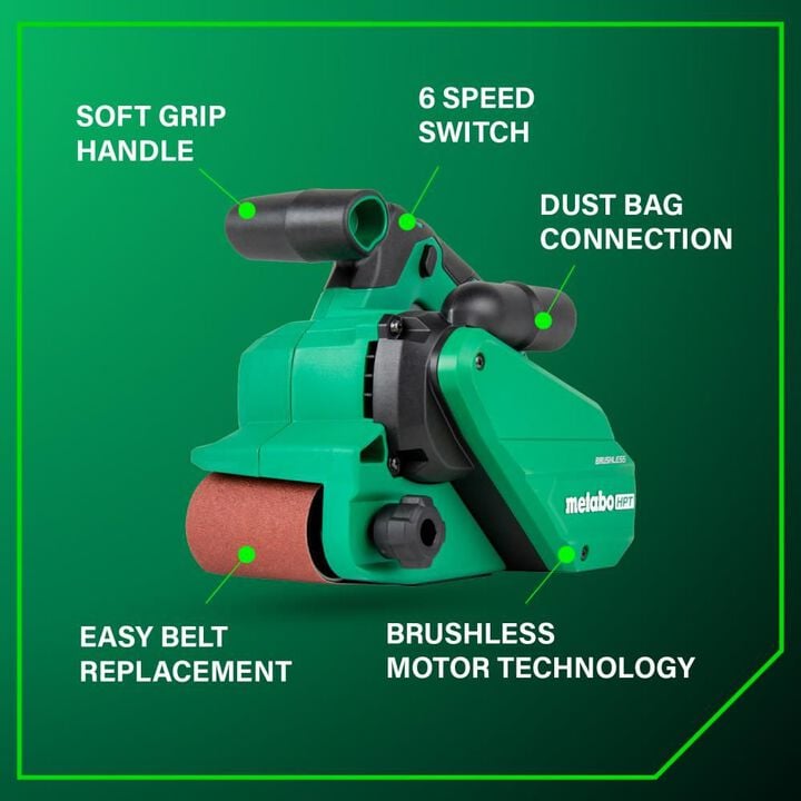Metabo HPT 36V MultiVolt Cordless Brushless 3 Inch x 21 Inch Belt Sander (Bare Tool), large image number 2