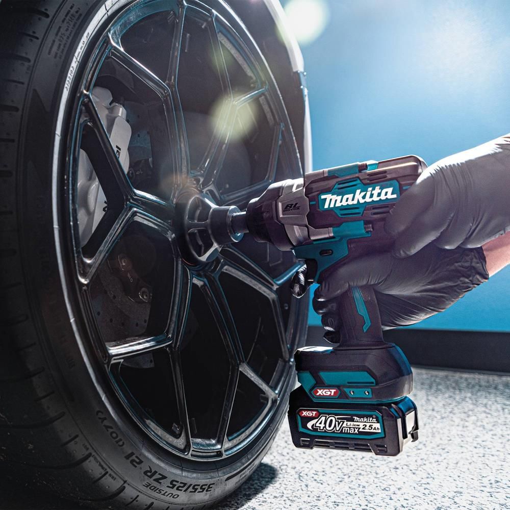 Makita 40V max XGT Brushless Cordless 4-Speed High-Torque 1/2 Inch Square Drive Impact Wrench 2.5Ah Kit with Detent Anvil, large image number 6