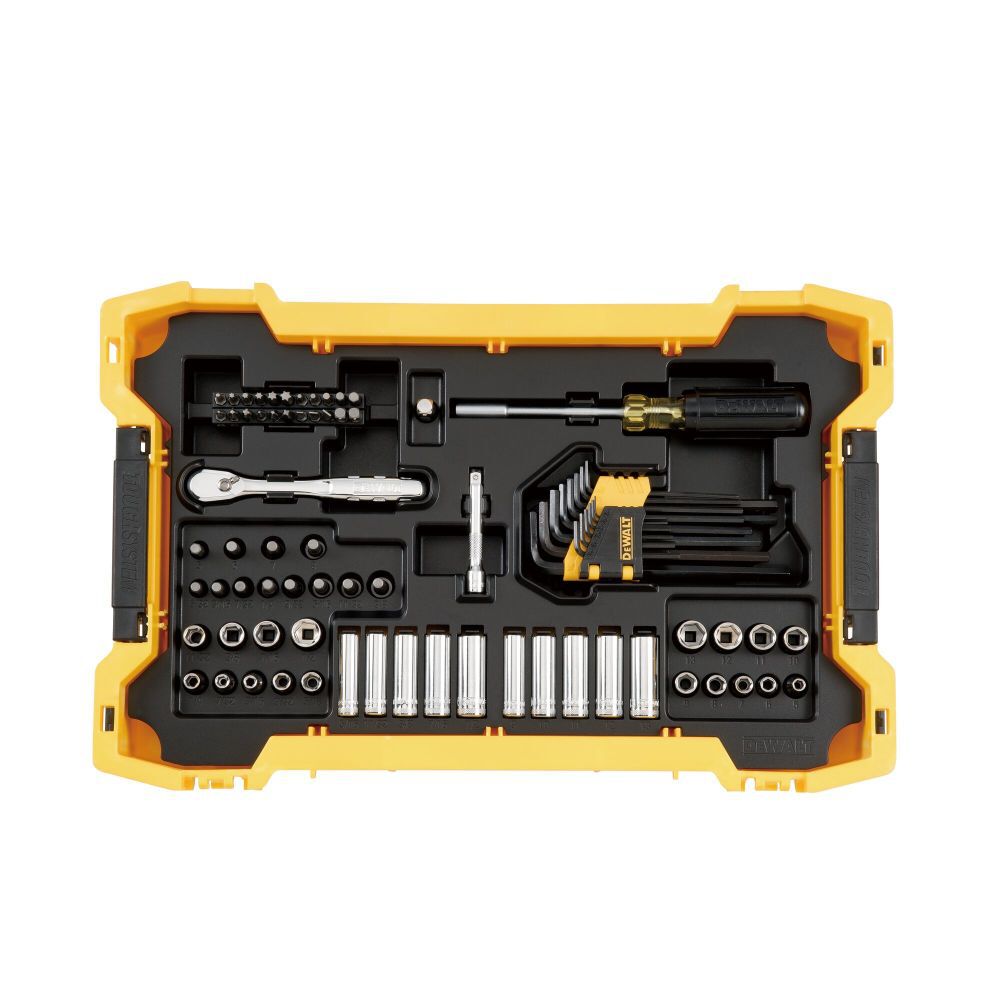 DEWALT Promotional 131 pc. 1/4 in. and 3/8 in. Mechanic Tool Set with TOUGHSYSTEM 2.0 Shallow Tool Trays, large image number 1