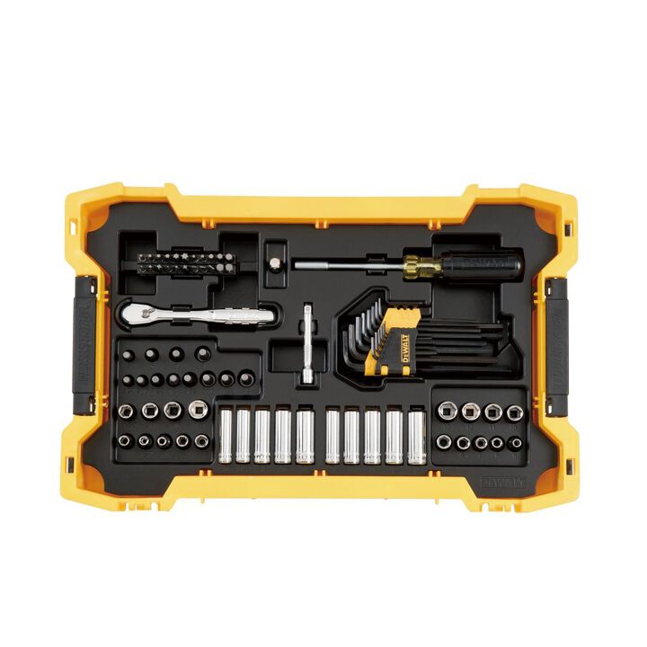 DEWALT Promotional 131 pc. 1/4 in. and 3/8 in. Mechanic Tool Set with TOUGHSYSTEM 2.0 Shallow Tool Trays