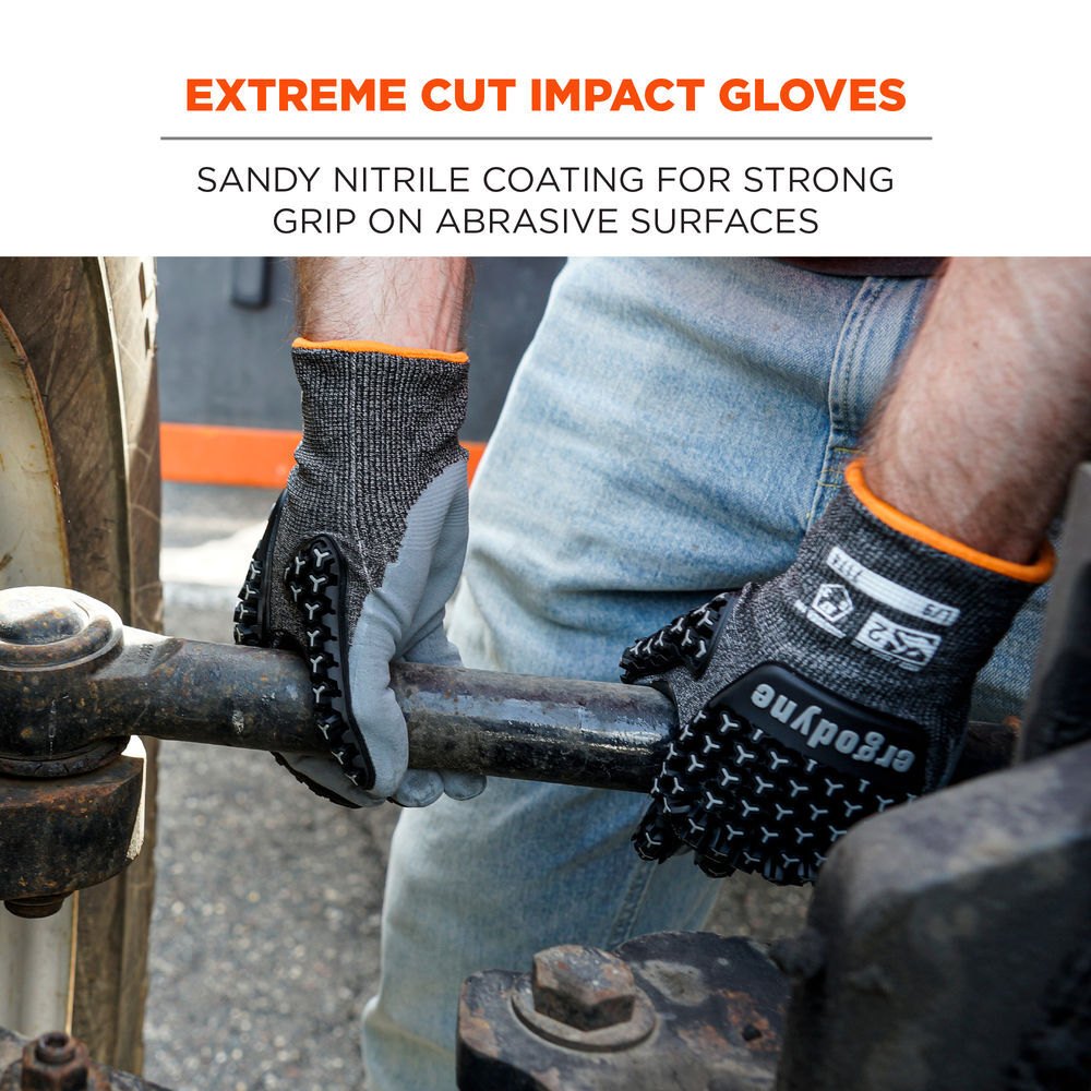 Ergodyne 7174 Coated A7 Cut-Resistant Impact Gloves Medium Gray, large image number 2