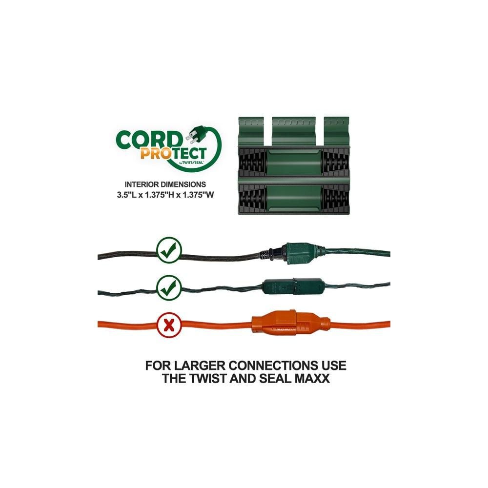 Twist and Seal Outdoor Extension Cord Protector Green Heavy Duty Plastic, large image number 5
