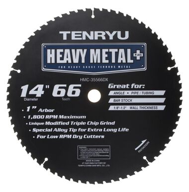 Tenryu 14In x 66T MTCG Dry Cut Saw Blade, large image number 0