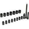 Milton 1/2 Drive Deep 6-Point Impact Socket Set 11-30mm Metric Steel Coated Black Oxide Finish 14pc, small image number 4