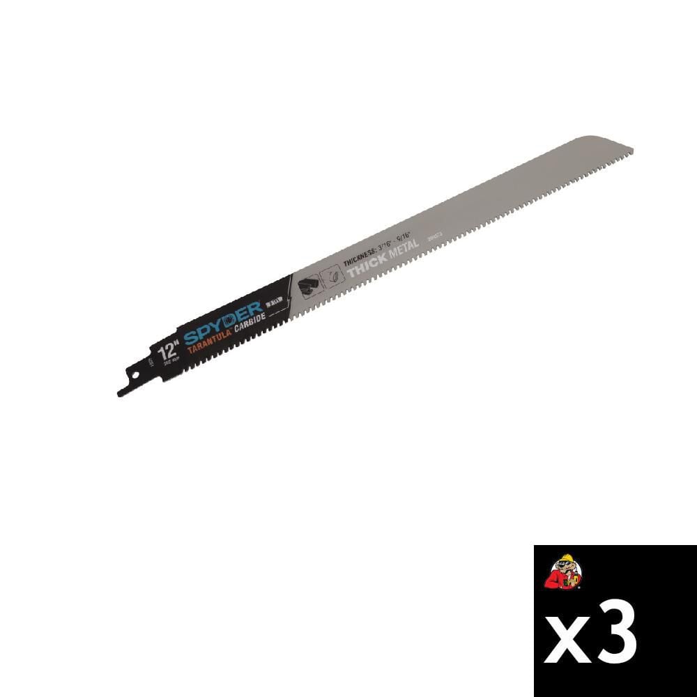 Spyder 12 Inch 8 TPI Metal Cutting Carbide Toothed Reciprocating Blade, 3 Pieces - 200373-3