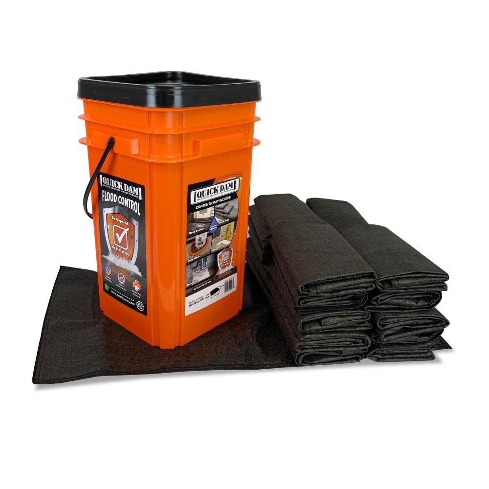 Quick Dam Grab and Go Flood Kit Includes 20 2 ft Flood Bags in Bucket, large image number 1