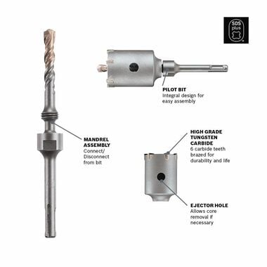 Bosch 17 In. Extension SDS-plus for SPEEDCORE Thin-wall Core Bits, large image number 2