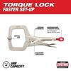 Milwaukee 11 in. TORQUE LOCK Locking C-Clamp With Swivel Jaws, small image number 2
