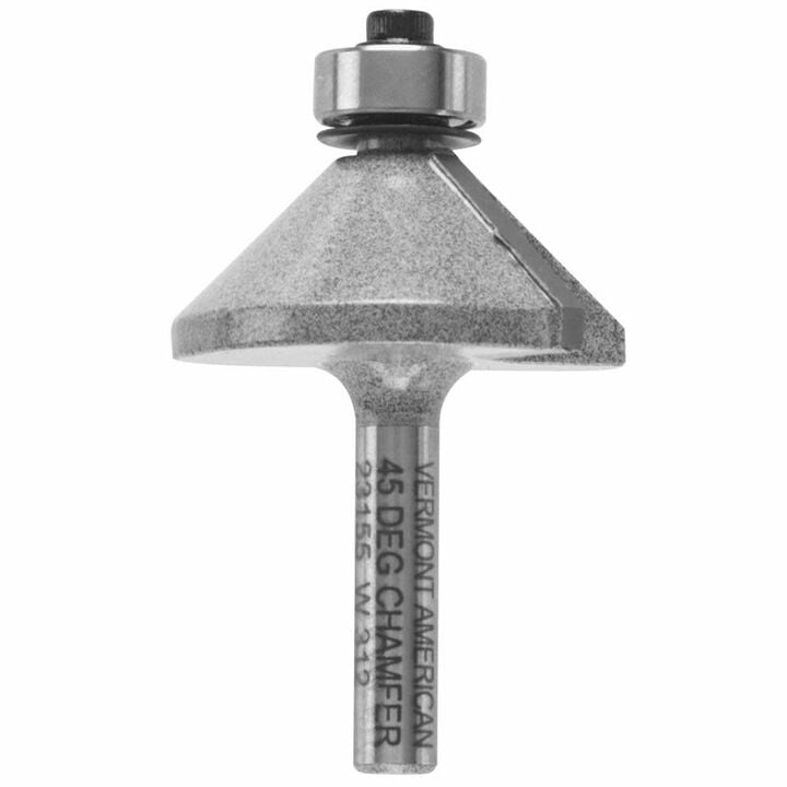 Bosch 45 Degrees x 1 3/8in Chamfer 1/4in Shank, large image number 0