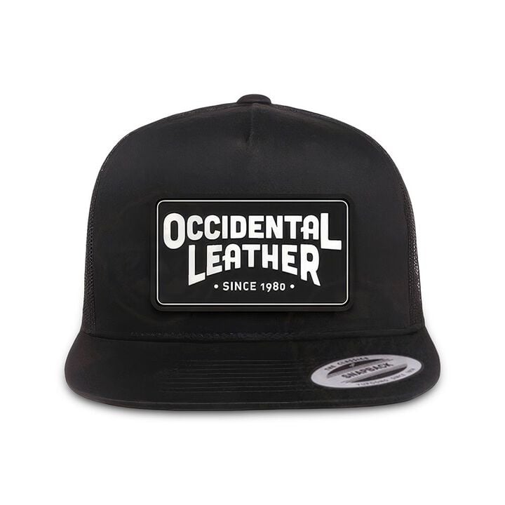 Occidental Leather Oxy Flatbill Trucker Hat Black with Black Patch OSFM, large image number 1