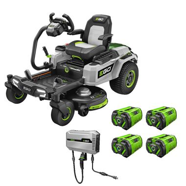 EGO POWER+ 42 Zero Turn Radius Lawn Mower Kit with e-STEER Technology with 4 x 12Ah Batteries & Charger