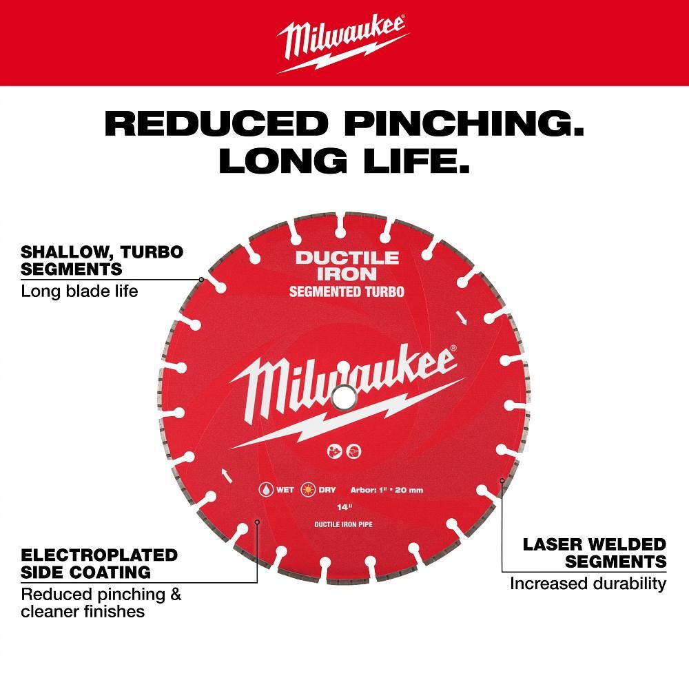 Milwaukee 14 Inch Segmented Rim Diamond Blade for Ductile Iron, large image number 4