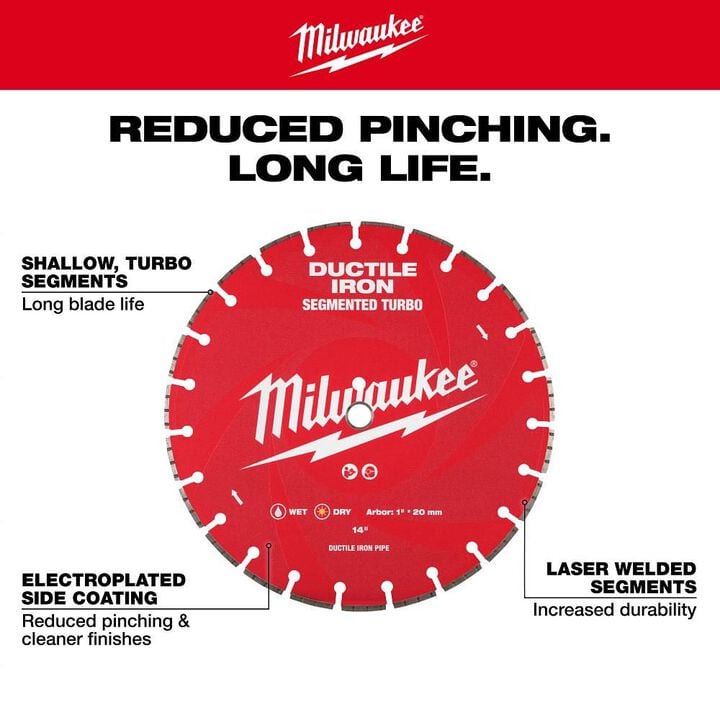Milwaukee 14 Inch Segmented Rim Diamond Blade for Ductile Iron, large image number 3