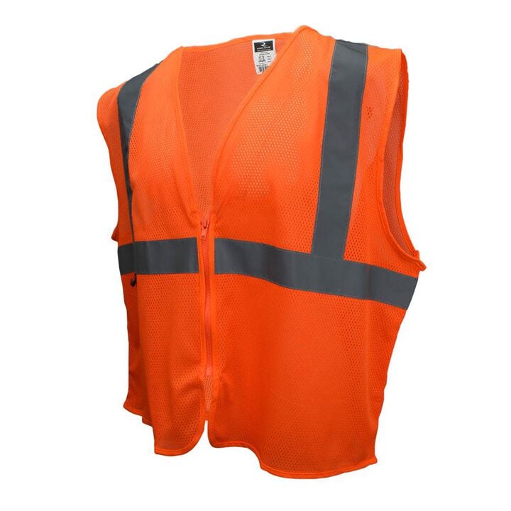 Radians SV2Z Economy Type R Class 2 Mesh Safety Vest with Zipper Orange Large