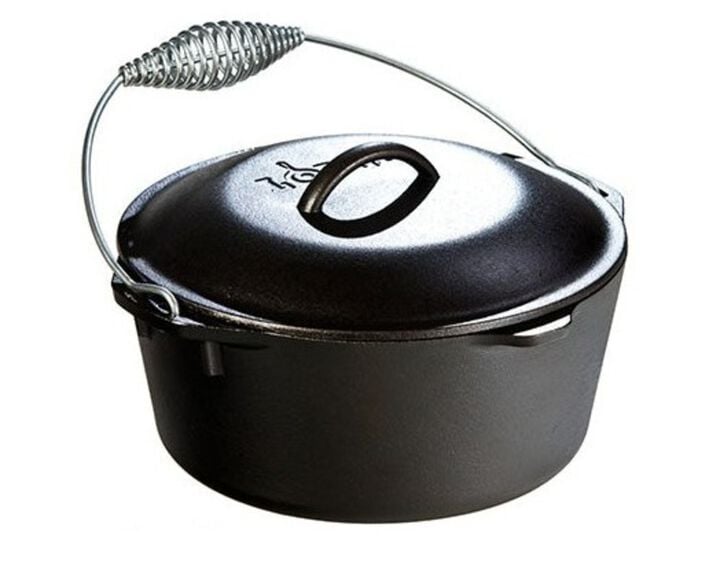 Lodge Cast Iron 5 Qt 10 1/4 Inch Black Cast Iron Dutch Oven with Bail Handle, large image number 0