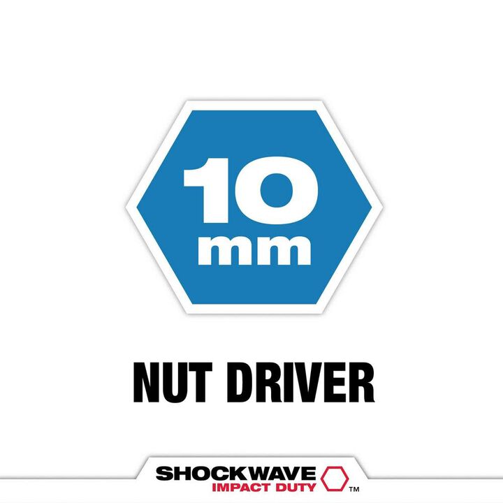 Milwaukee SHOCKWAVE Impact Duty 10MM x 2 9/16inch Magnetic Nut Driver 10pk, large image number 1