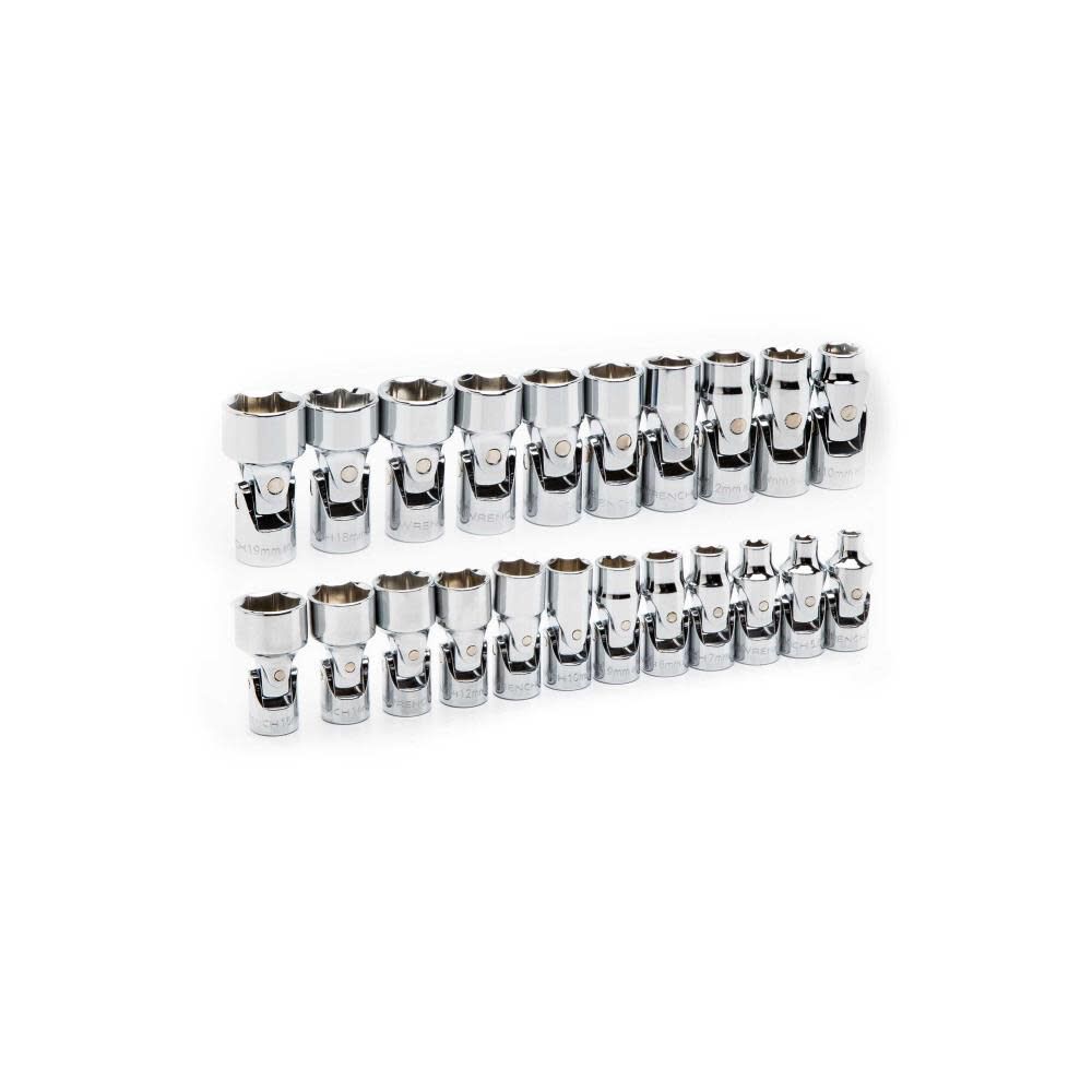 Teng M3807 Steckschlüssel-Set – 8-teilig, 3/8 Zoll Antrieb, Metrische Größen 10–19 Mm, Auf Clip-Schiene
