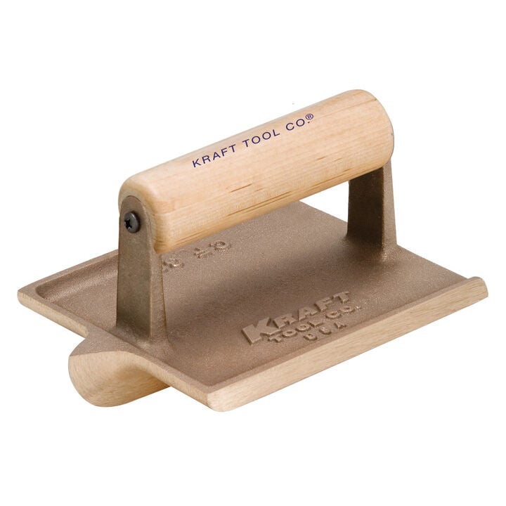 Kraft Tool Co 6 Inch x 4-1/2 Inch 3/8 Inch Radius Big Bit Bronze Groover with Wood Handle