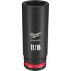 Milwaukee Impact Socket 3/8in Drive 11/16in Deep 6 Point, small image number 1